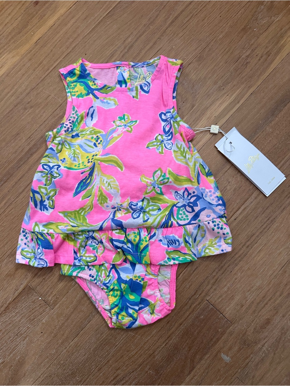 Lilly Pulitzer Pink Floral Ruffle Two-Piece for Infants 3-6 months